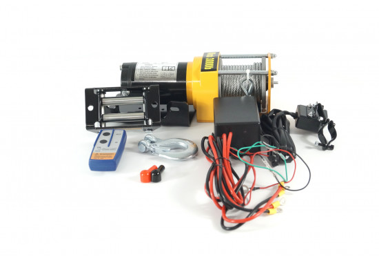 Лебедка электрическая 12V ATV Electric Winch 3000lbs / 1361 кг стальной трос