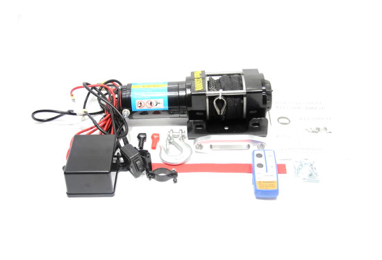 Лебедка электрическая на квадроцикл или снегоход 12V Electric Winch 3500lbs / 1587 кг синтетический трос