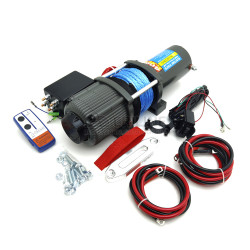 Лебедка электрическая 12V Electric Winch GRIZZLY 4000lbs / 1814 кг синтетический трос