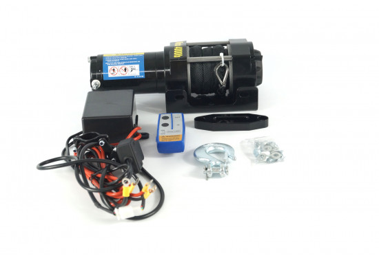 Лебедка электрическая 12 V Electric Winch 4000 lbs / 1814 кг синтетический трос