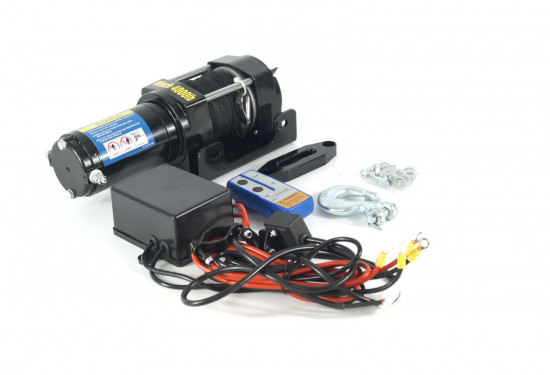 Лебедка электрическая 12 V Electric Winch 4000 lbs / 1814 кг синтетический трос