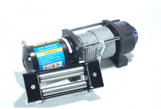 Лебедка электрическая 12V Electric Winch 5000lbs / 2268 кг стальной трос