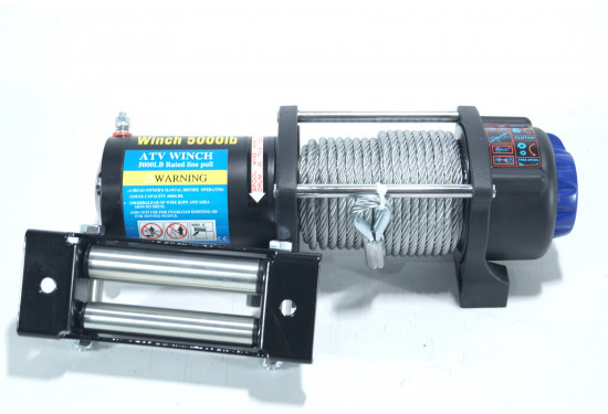 Лебедка электрическая 12V Electric Winch 5000lbs / 2268 кг стальной трос