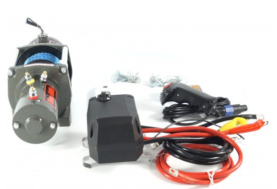 Лебедка электрическая 12V Electric Winch 6000lbs / 2722 кг синтетический трос