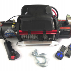 Лебедка электрическая 12V Electric Winch GRIZZLY 9500lbs / 4310 кг синтетический трос