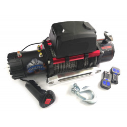 Лебедка электрическая 12V Electric Winch GRIZZLY 9500lbs / 4310 кг синтетический трос