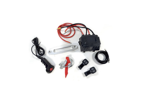 Лебедка электрическая 12V Electric Winch GRIZZLY 1200lbs / 5443 кг синтетический трос