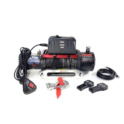 Лебедка электрическая 12V Electric Winch GRIZZLY 1200lbs / 5443 кг синтетический трос