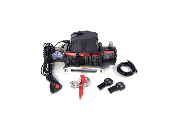 Лебедка электрическая 12V Electric Winch GRIZZLY 9500lbs / 4310 кг синтетический трос