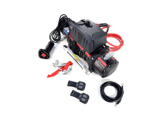 Лебедка электрическая 12V Electric Winch GRIZZLY 9500lbs / 4310 кг синтетический трос