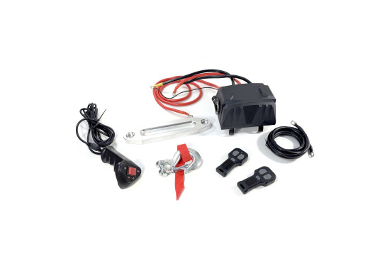 Лебедка электрическая 12V Electric Winch GRIZZLY 9500lbs / 4310 кг синтетический трос