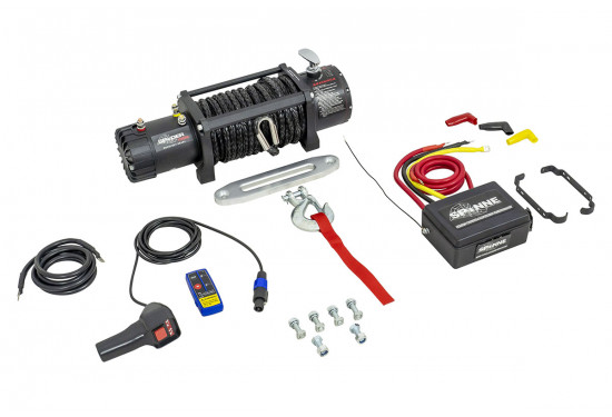 Лебедка электрическая 12V Electric Winch SPIDER 12000lbs / 5443 кг синтетический трос