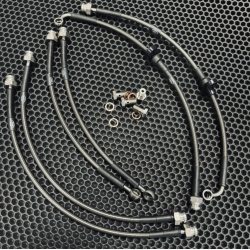 Комплект армированных тормозных шлангов для Haval H9 2017-2023 под лифт 25-50 мм (6 шт.)