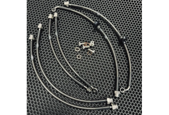 Комплект армированных тормозных шлангов для Haval H9 2017-2023 под лифт 25-50 мм (6 шт.)