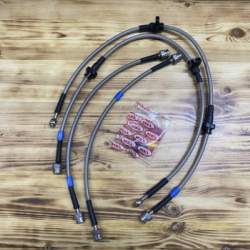 Комплект армированных тормозных шлангов для Mitsubishi L200 2006-2015 под лифт 25-50 мм (4 шт.)