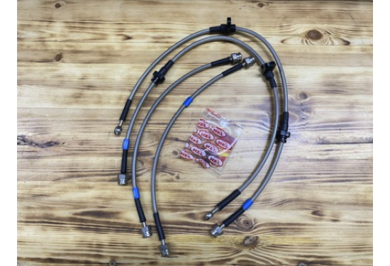 Комплект армированных тормозных шлангов для Mitsubishi L200 2006-2015 под лифт 25-50 мм (4 шт.)