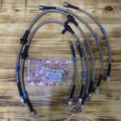 Комплект армированных тормозных шлангов для Mitsubishi Pajero Sport 2 2007-2016 под лифт 25-50 мм (6 шт.)