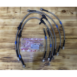 Комплект армированных тормозных шлангов для Mitsubishi Pajero Sport 2 2007-2016 под лифт 25-50 мм (6 шт.)