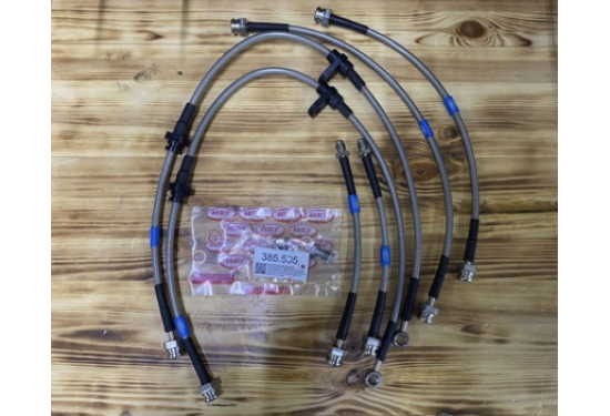 Комплект армированных тормозных шлангов для Mitsubishi Pajero Sport 2 2007-2016 под лифт 25-50 мм (6 шт.)