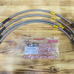 Комплект армированных тормозных шлангов для Nissan Navara D40 (2005-2015) под лифт 25-50 мм (4 шт.)