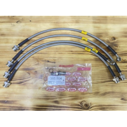 Комплект армированных тормозных шлангов для Nissan Navara D40 (2005-2015) под лифт 25-50 мм (4 шт.)