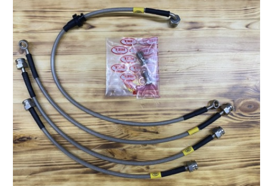 Комплект армированных тормозных шлангов для Suzuki Jimny 2014-2018 с ESC/ESP под лифт 25-50 мм (4 шт.)