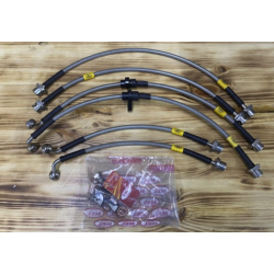 Комплект армированных тормозных шлангов для Toyota Land Cruiser 100 1998-2005 под лифт 25-50 мм (6 шт.)