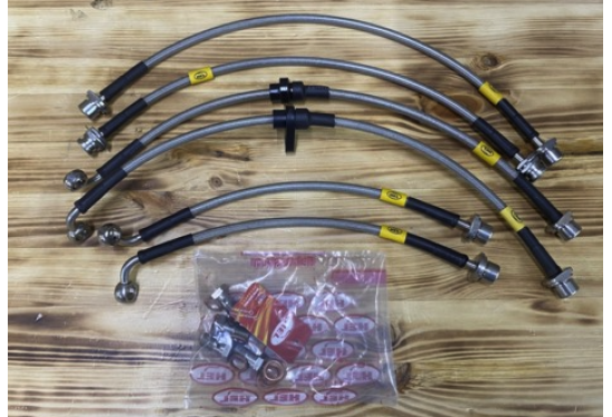 Комплект армированных тормозных шлангов для Toyota Land Cruiser 100 1998-2005 под лифт 25-50 мм (6 шт.)