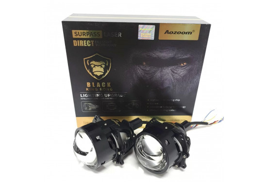 Светодиодные LED линзы в фары Aozoom King Kong 3.0 дюйма 5000K 12В ближний/дальний