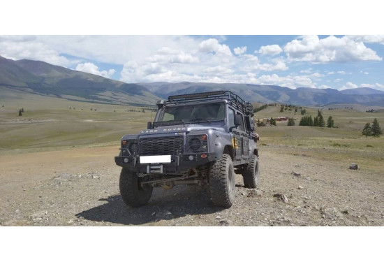 Бампер силовой передний OJ серии "ТРОФИ" для Land Rover Defender 90/110 с противотуманными фарами