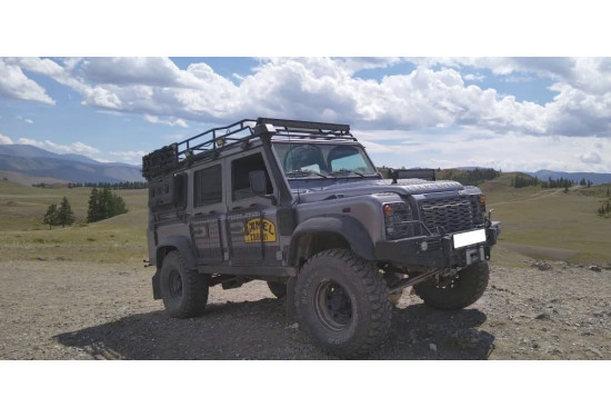 Бампер силовой передний OJ серии "ТРОФИ" для Land Rover Defender 90/110 с противотуманными фарами