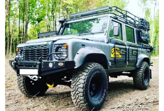 Бампер силовой передний OJ серии "ТРОФИ" для Land Rover Defender 90/110 с противотуманными фарами
