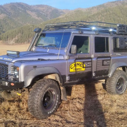 Бампер силовой передний OJ серии "ТРОФИ" для Land Rover Defender 90/110 с противотуманными фарами