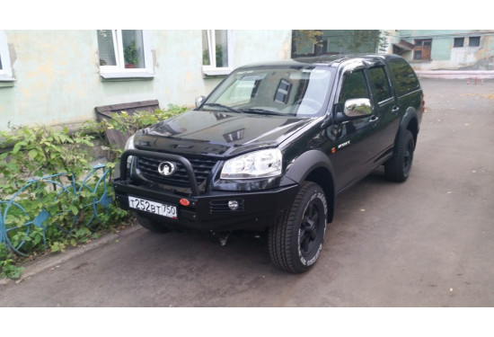 Бампер силовой передний OJ серии "ТРОФИ" для Great Wall Wingle 5 2011-2016 с местами под ПТФ