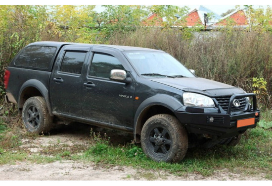 Бампер силовой передний OJ серии "ТРОФИ" для Great Wall Wingle 5 2011-2016 с центральной дугой и ПТФ