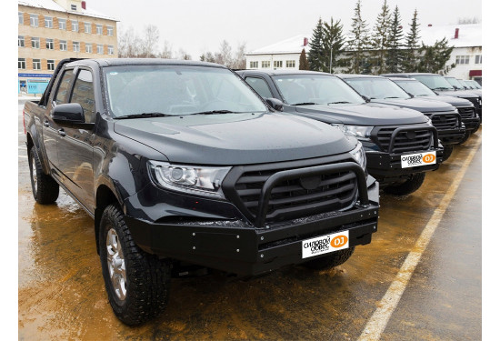 Бампер силовой передний OJ серии "ТРОФИ" для Great Wall Wingle 7 2018+ с местами под ПТФ