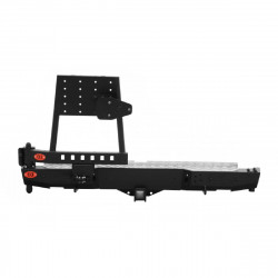 Бампер силовой задний OJ серии "ТРОФИ" для Mitsubishi L200 2006-2015 с калиткой под запаску и квадратом под фаркоп