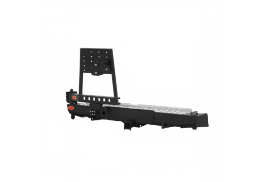 Бампер силовой задний OJ серии "ТРОФИ" для Mitsubishi L200 2006-2015 с калиткой под запаску и квадратом под фаркоп