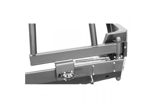 Бампер силовой задний OJ серии "ТРОФИ" для УАЗ Патриот с площадкой под лебедку и калиткой под запаску