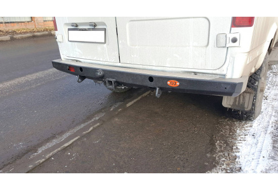 Бампер силовой задний OJ серии "ТУРИЗМ" для ГАЗ Соболь 4х4 (221717, 22177, 27527) с квадратом под фаркоп