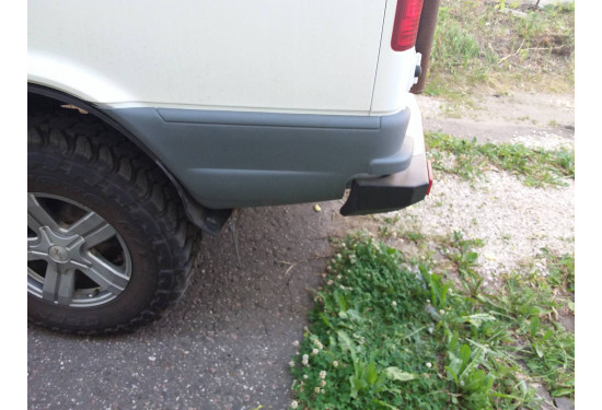 Бампер силовой задний OJ серии "ТУРИЗМ" для ГАЗ Соболь 4х4 (221717, 22177, 27527) с квадратом под фаркоп