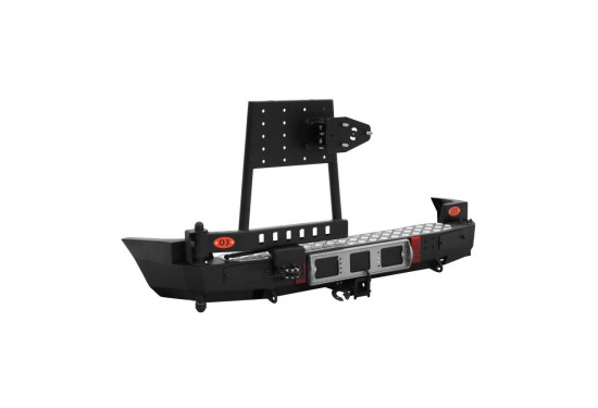 Бампер силовой задний OJ серии "ТРОФИ" для Chevrolet NIVA с калиткой под запаску и квадратом под фаркоп