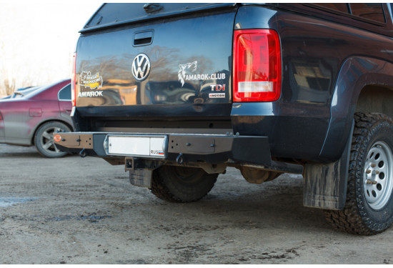 Бампер силовой задний OJ серии "ТРОФИ" для Volkswagen Amarok с квадратом под фаркоп