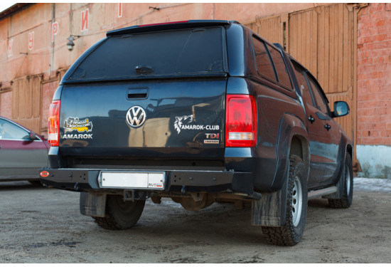 Бампер силовой задний OJ серии "ТРОФИ" для Volkswagen Amarok с квадратом под фаркоп