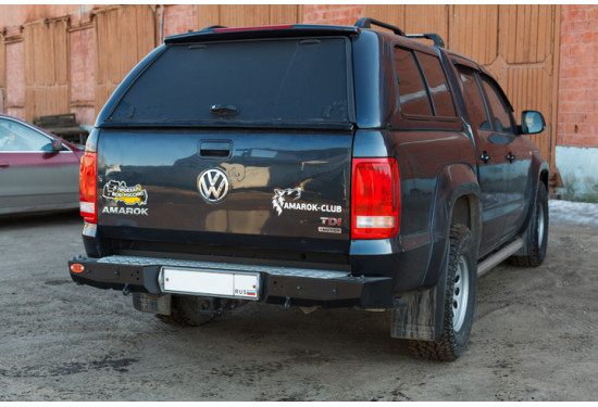 Бампер силовой задний OJ серии "ТРОФИ" для Volkswagen Amarok с квадратом под фаркоп