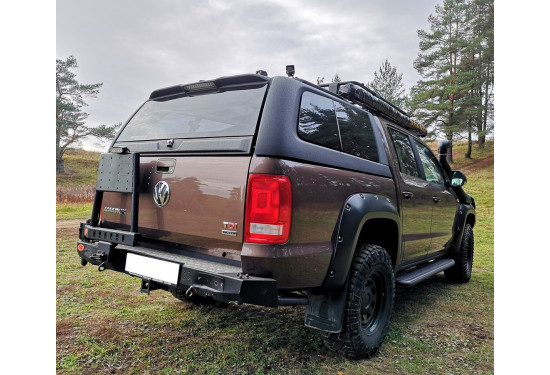 Бампер силовой задний OJ серии "ТРОФИ" для Volkswagen Amarok с квадратом под фаркоп