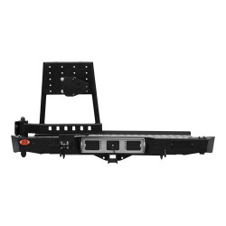 Бампер силовой задний OJ серии "ТРОФИ" для Volkswagen Amarok с калиткой под запаску и квадратом под фаркоп