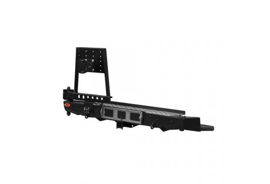 Бампер силовой задний OJ серии "ТРОФИ" для Volkswagen Amarok с калиткой под запаску и квадратом под фаркоп