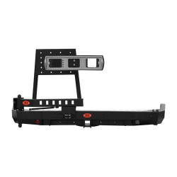 Бампер силовой задний OJ серии "ТРОФИ" для Mitsubishi Pajero Sport 2 с калиткой под запаску и квадратом под фаркоп