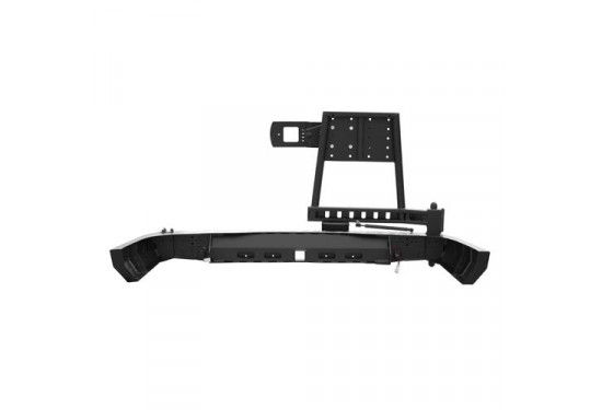 Бампер силовой задний OJ серии "ТРОФИ" для Mitsubishi Pajero Sport 2 с калиткой под запаску и квадратом под фаркоп